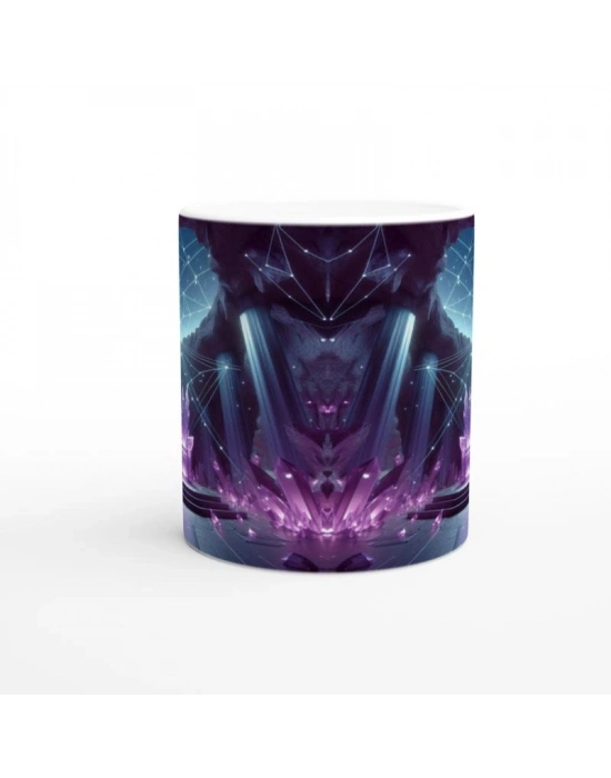 Yay Burcu Baskılı Kahve Kupası - Büyülü Kristal Mağarası Temalı Vs1