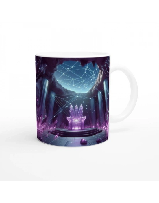 Yay Burcu Baskılı Kahve Kupası - Büyülü Kristal Mağarası Temalı Vs1