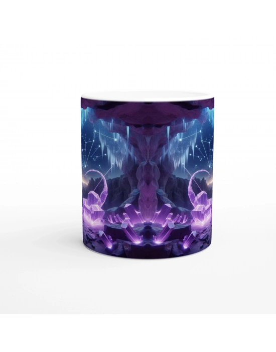 Yay Burcu Baskılı Kahve Kupası - Büyülü Kristal Mağarası Temalı Vs2