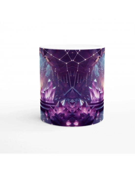 Yay Burcu Baskılı Kahve Kupası - Büyülü Kristal Mağarası Temalı Vs4
