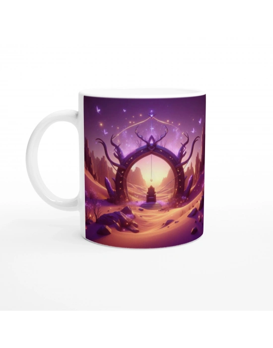 Yay Burcu Baskılı Kahve Kupası - Elementsel Doğa Krallığı Temalı Vs2