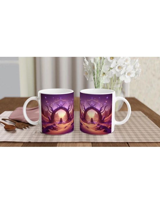 Yay Burcu Baskılı Kahve Kupası - Elementsel Doğa Krallığı Temalı Vs2