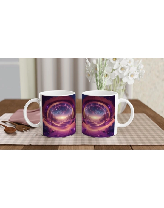 Yay Burcu Baskılı Kahve Kupası - Elementsel Doğa Krallığı Temalı Vs3