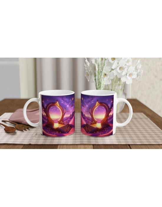 Yay Burcu Baskılı Kahve Kupası - Elementsel Doğa Krallığı Temalı Vs4