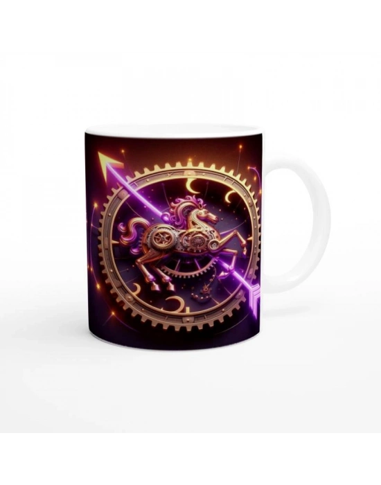 Yay Burcu Baskılı Kahve Kupası - Zamanın Çarkları Astroloji Mekanizması Vs2