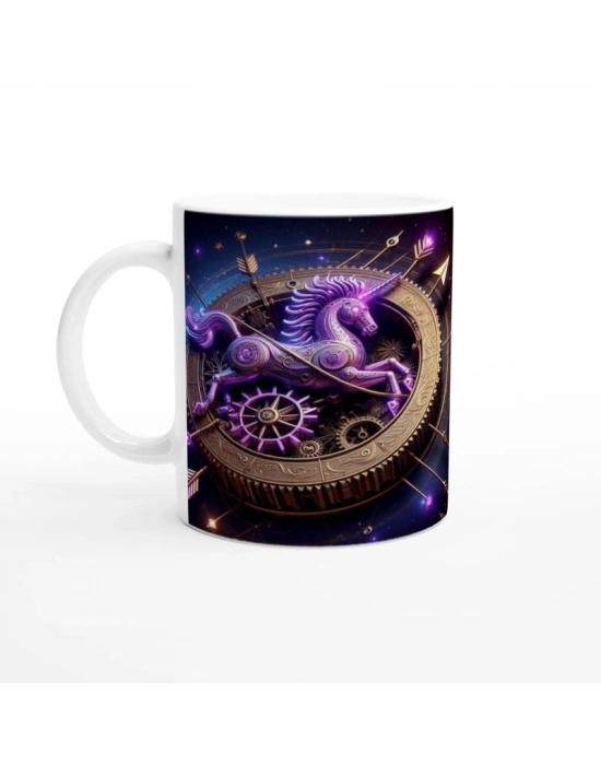 Yay Burcu Baskılı Kahve Kupası - Zamanın Çarkları Astroloji Mekanizması Vs4