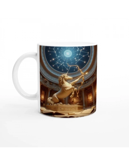 Yay Burcu Baskılı Kahve Kupası - Zodyak Kütüpanesi Vs1