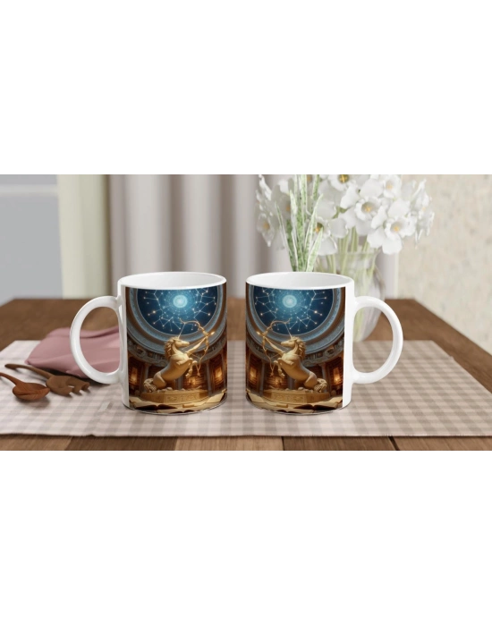 Yay Burcu Baskılı Kahve Kupası - Zodyak Kütüpanesi Vs1