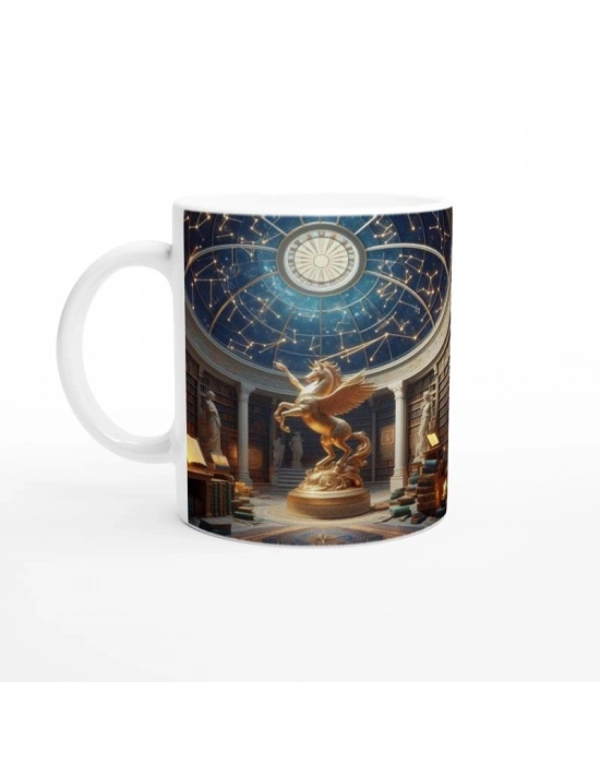 Yay Burcu Baskılı Kahve Kupası - Zodyak Kütüpanesi Vs2