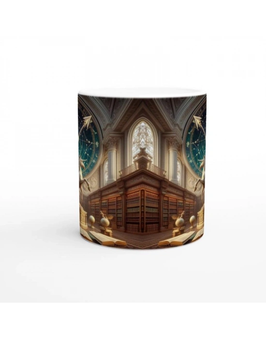 Yay Burcu Baskılı Kahve Kupası - Zodyak Kütüpanesi Vs4