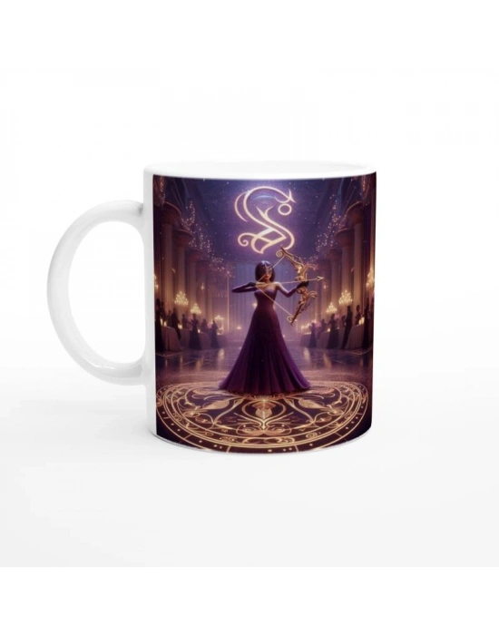 Yay Burcu Baskılı Kahve Kupası - Zodyak Maskeli Balo Vs3