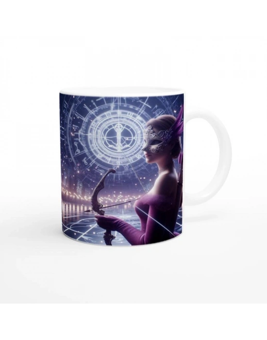 Yay Burcu Baskılı Kahve Kupası - Zodyak Maskeli Balo Vs4