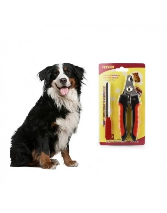 Yaylı Evcil Hayvan Tırnak Makası - Paslanmaz Çelik Törpülü Set