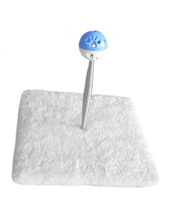 Yaylı Toplu Hacıyatmaz Kedi Aktivite Oyuncağı 16-20 cm Beyaz