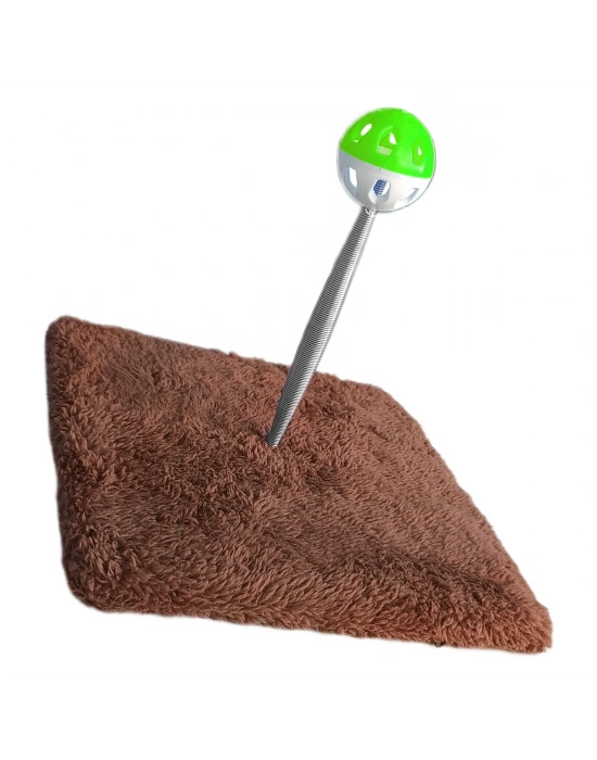 Yaylı Toplu Hacıyatmaz Kedi Aktivite Oyuncağı 16-20 cm Kahverengi