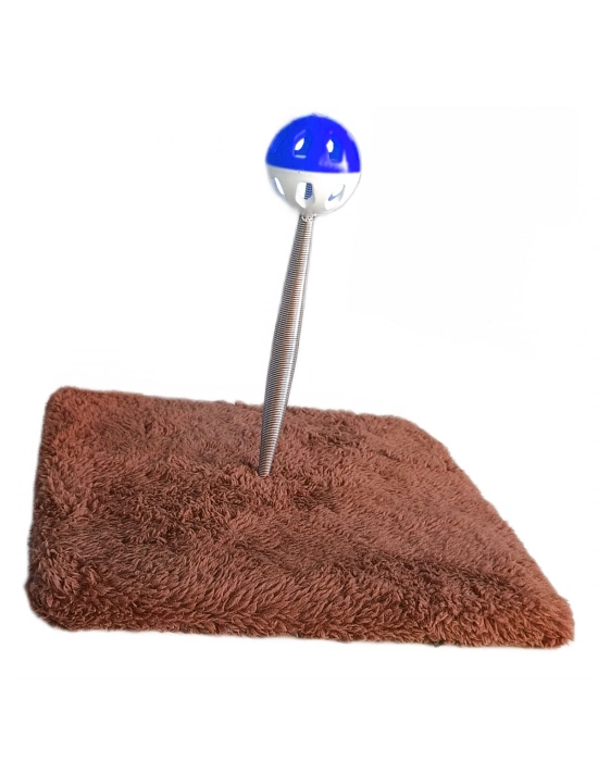 Yaylı Toplu Hacıyatmaz Kedi Aktivite Oyuncağı 16-20 cm Kahverengi