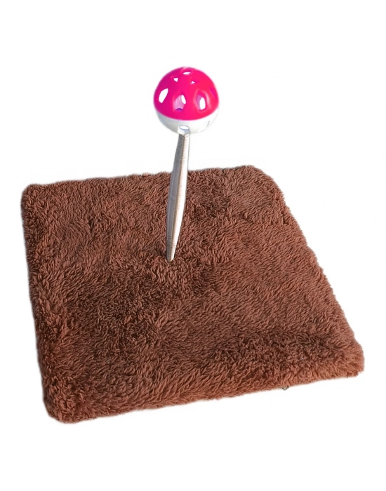 Yaylı Toplu Hacıyatmaz Kedi Aktivite Oyuncağı 16-20 cm Kahverengi