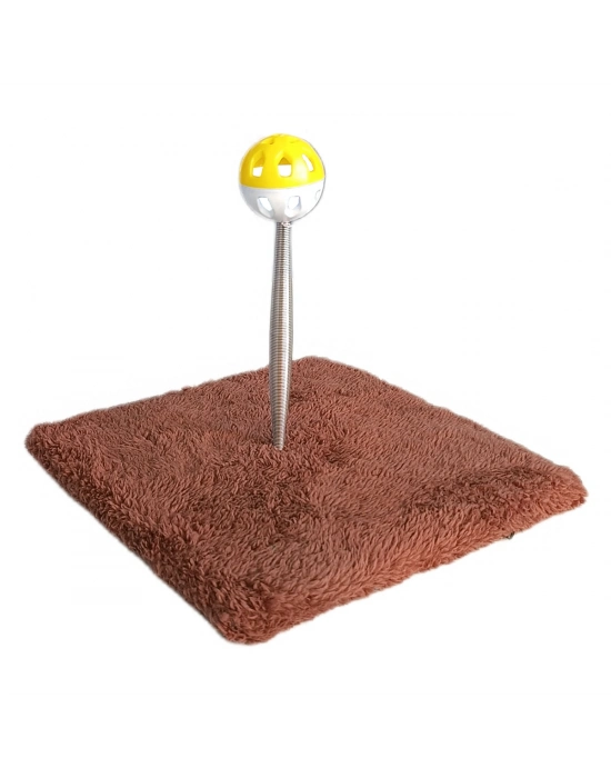 Yaylı Toplu Hacıyatmaz Kedi Aktivite Oyuncağı 16-20 cm Kahverengi