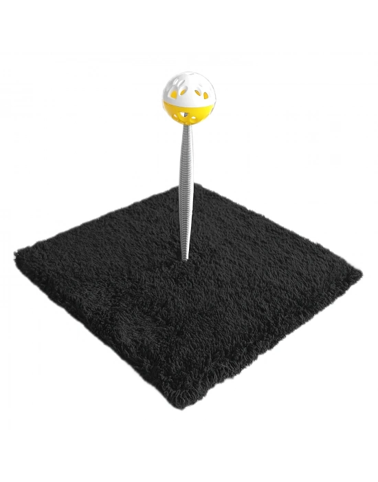 Yaylı Toplu Hacıyatmaz Kedi Aktivite Oyuncağı 16-20 cm Siyah