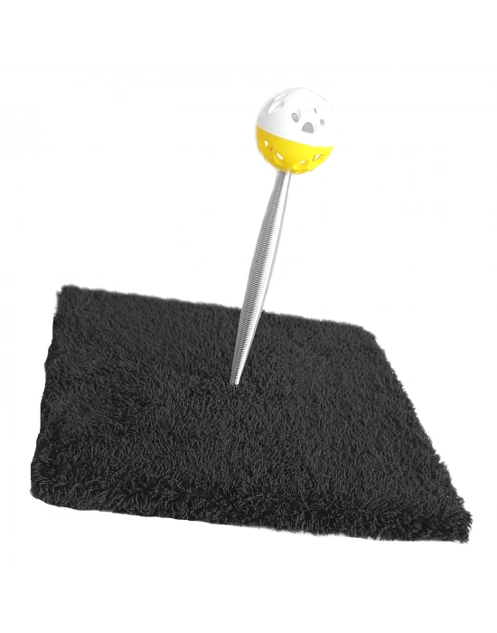 Yaylı Toplu Hacıyatmaz Kedi Aktivite Oyuncağı 16-20 cm Siyah