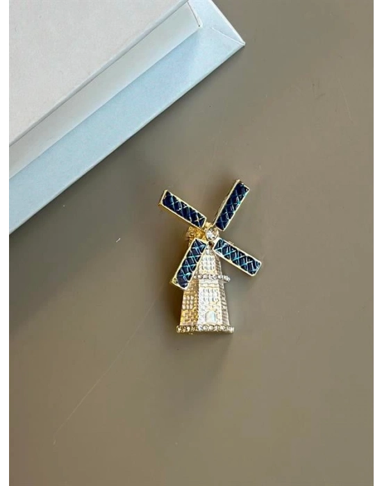 Yel Değirmeni Broş - Altın
