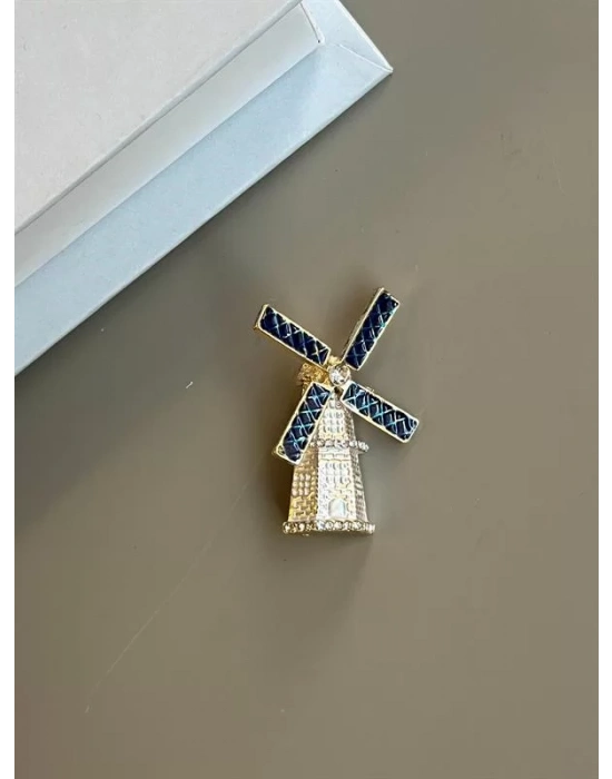 Yel Değirmeni Broş - Altın