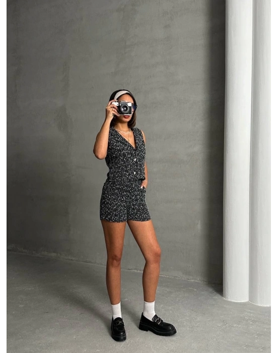 Yelekli şort takım