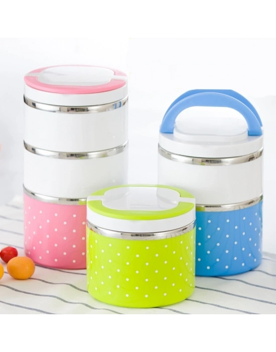 Yemek Termosu 2li Tutacaklı Sefer Tası - Hiper 2 Katlı Yemek Termos