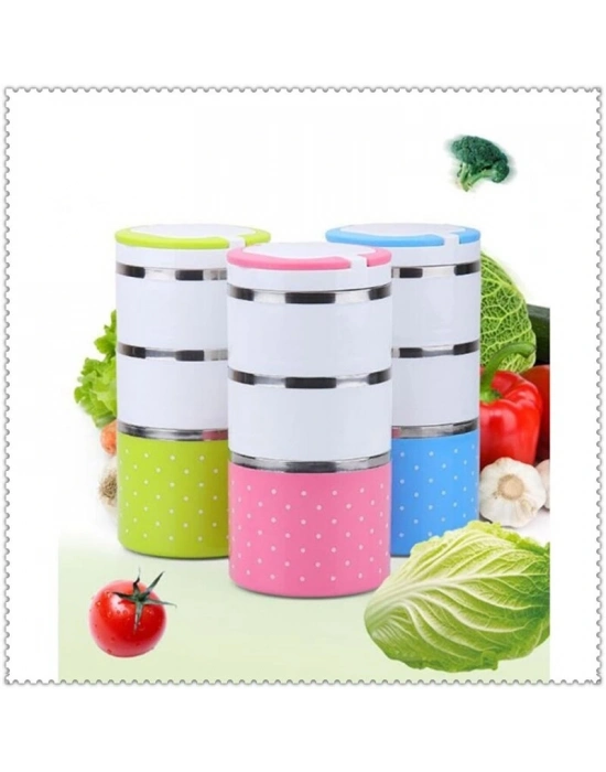 Yemek Termosu 3lü Tutacaklı Sefer Tası - Hiper 3 Katlı Yemek Termos