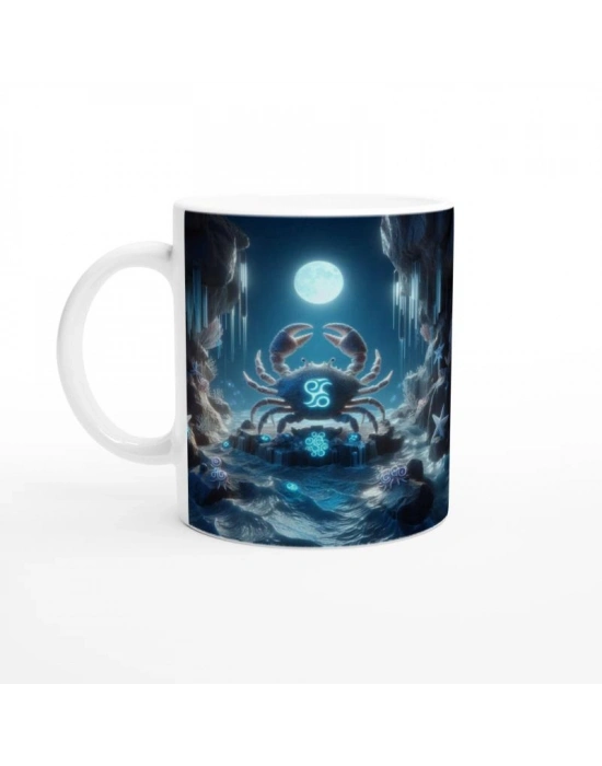 Yengeç Burcu Baskılı Kahve Kupası - Astral Denizaltı Dünyası Vs2