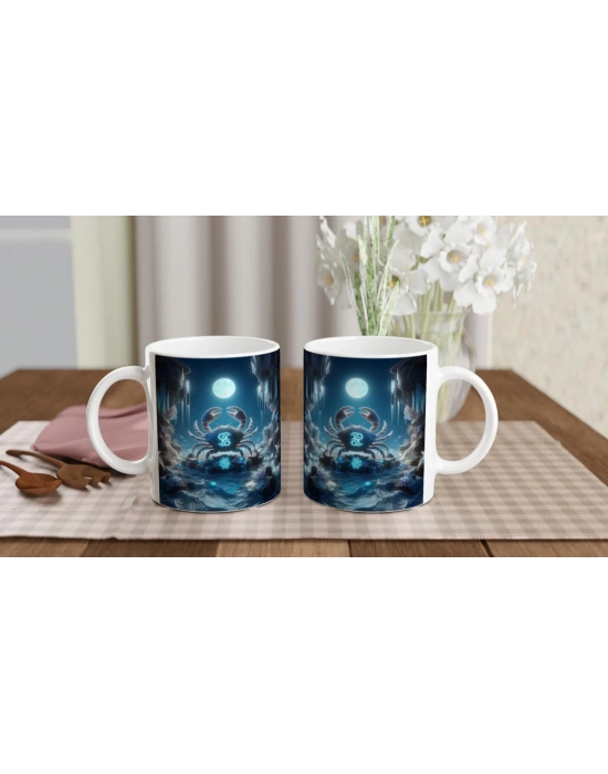 Yengeç Burcu Baskılı Kahve Kupası - Astral Denizaltı Dünyası Vs2
