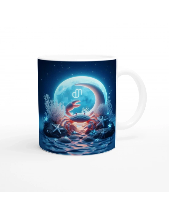 Yengeç Burcu Baskılı Kahve Kupası - Astral Denizaltı Dünyası Vs4