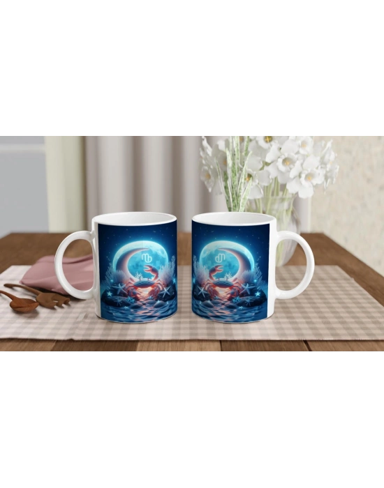 Yengeç Burcu Baskılı Kahve Kupası - Astral Denizaltı Dünyası Vs4