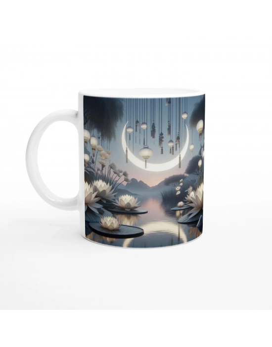 Yengeç Burcu Baskılı Kahve Kupası - Ay ışığında Zodyak Bahçesi Vs2