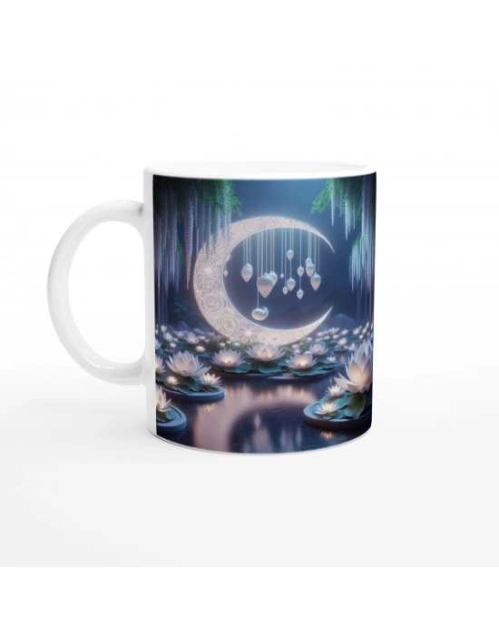 Yengeç Burcu Baskılı Kahve Kupası - Ay ışığında Zodyak Bahçesi Vs3