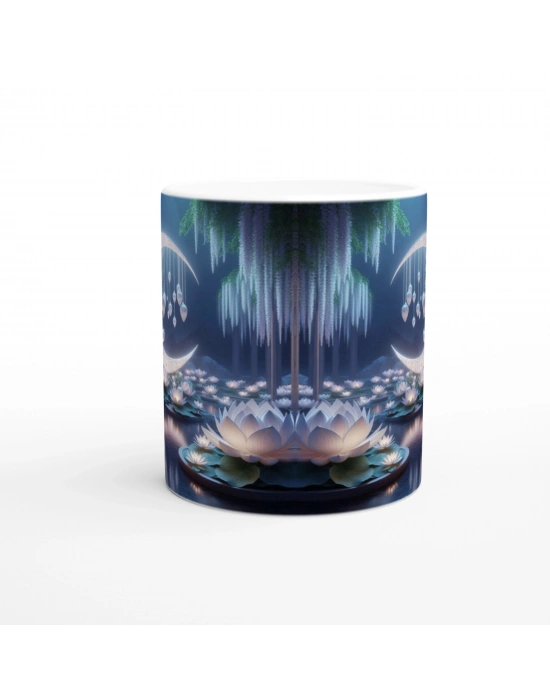 Yengeç Burcu Baskılı Kahve Kupası - Ay ışığında Zodyak Bahçesi Vs3