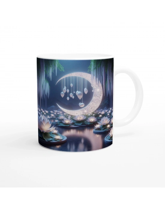 Yengeç Burcu Baskılı Kahve Kupası - Ay ışığında Zodyak Bahçesi Vs3