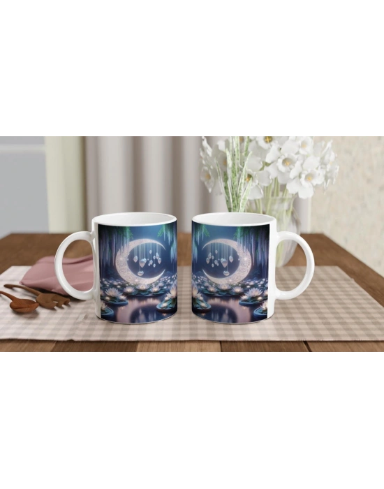 Yengeç Burcu Baskılı Kahve Kupası - Ay ışığında Zodyak Bahçesi Vs3