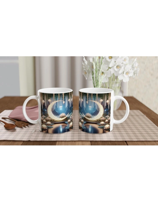 Yengeç Burcu Baskılı Kahve Kupası - Ay ışığında Zodyak Bahçesi Vs4