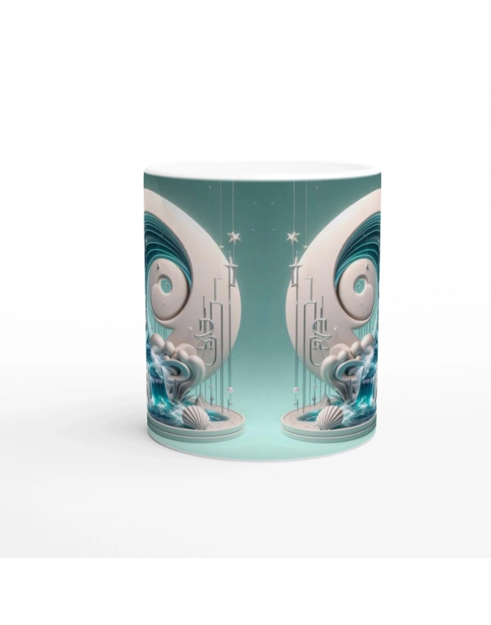 Yengeç Burcu Baskılı Kahve Kupası - Burçlar Krallığı Şatosu Vs1