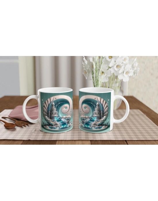 Yengeç Burcu Baskılı Kahve Kupası - Burçlar Krallığı Şatosu Vs1