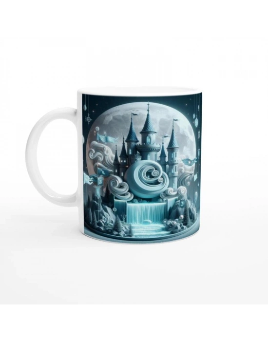 Yengeç Burcu Baskılı Kahve Kupası - Burçlar Krallığı Şatosu Vs2