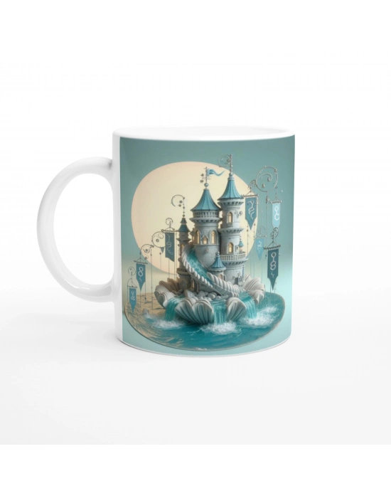 Yengeç Burcu Baskılı Kahve Kupası - Burçlar Krallığı Şatosu Vs3