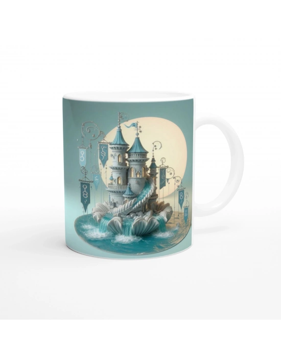 Yengeç Burcu Baskılı Kahve Kupası - Burçlar Krallığı Şatosu Vs3