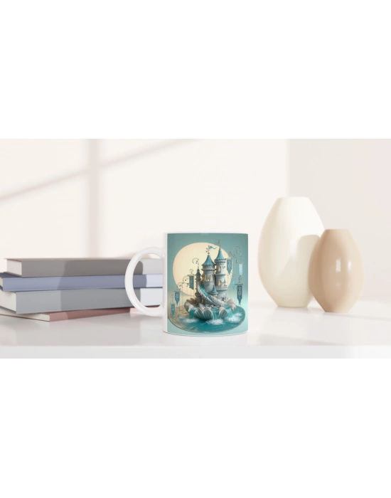 Yengeç Burcu Baskılı Kahve Kupası - Burçlar Krallığı Şatosu Vs3