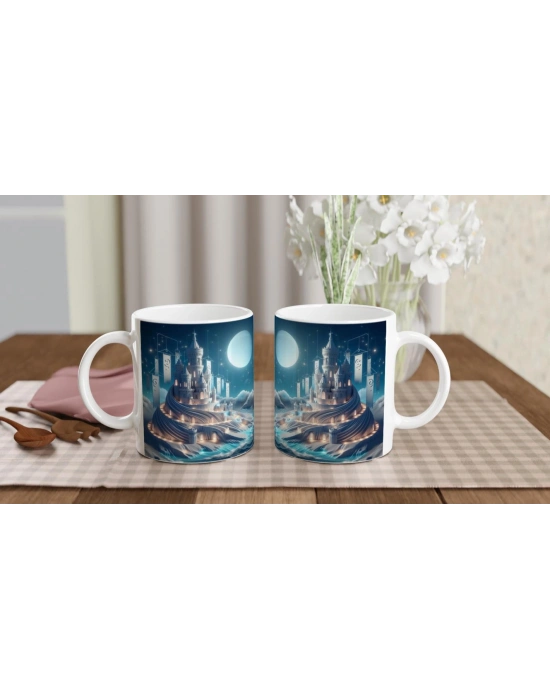 Yengeç Burcu Baskılı Kahve Kupası - Burçlar Krallığı Şatosu Vs4