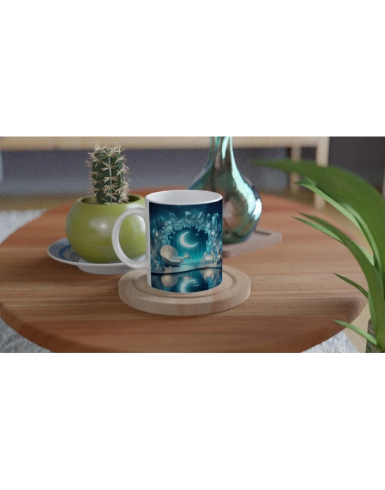 Yengeç Burcu Baskılı Kahve Kupası - Büyülü Kristal Mağarası Temalı Vs1