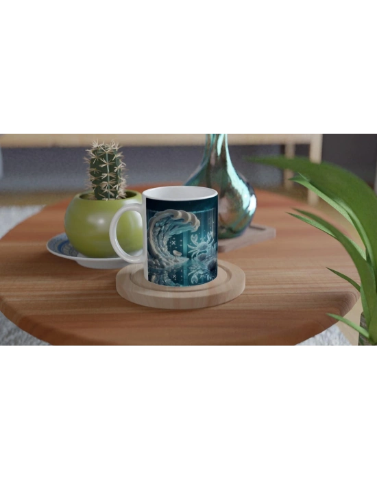 Yengeç Burcu Baskılı Kahve Kupası - Büyülü Kristal Mağarası Temalı Vs2