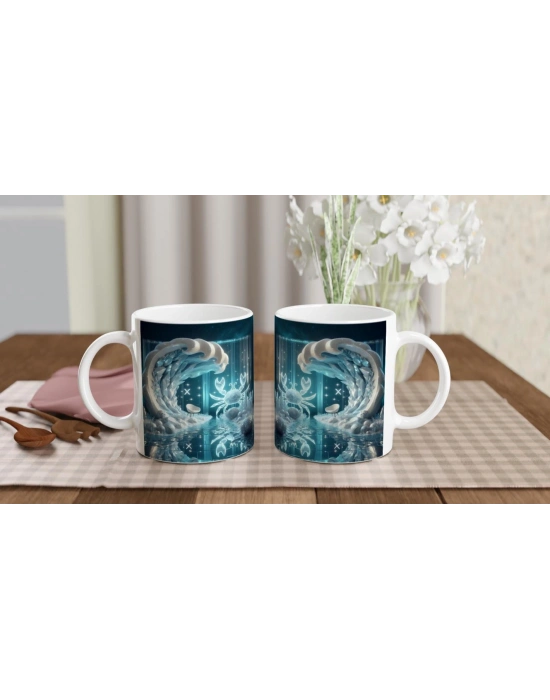 Yengeç Burcu Baskılı Kahve Kupası - Büyülü Kristal Mağarası Temalı Vs2