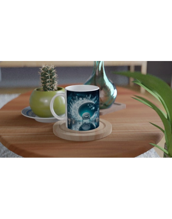 Yengeç Burcu Baskılı Kahve Kupası - Büyülü Kristal Mağarası Temalı Vs3